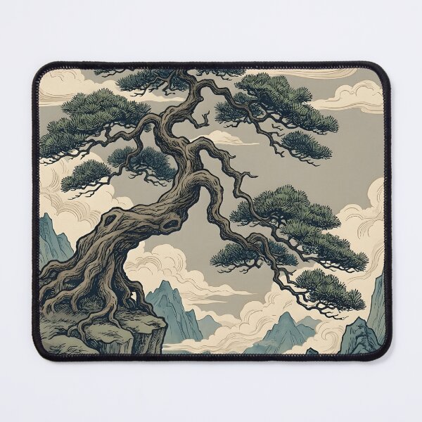 Item preview, Serene Mountain Landscape with Bonsai Tree designed and sold by Elsdansby.