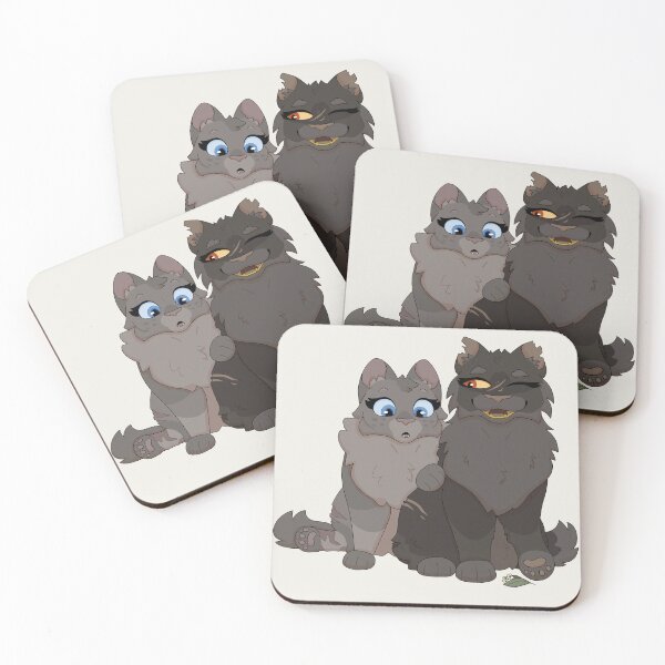 Item preview, Yellow Fang and Cinder Pelt - Fighting Felines designed and sold by HeneryettasArt.