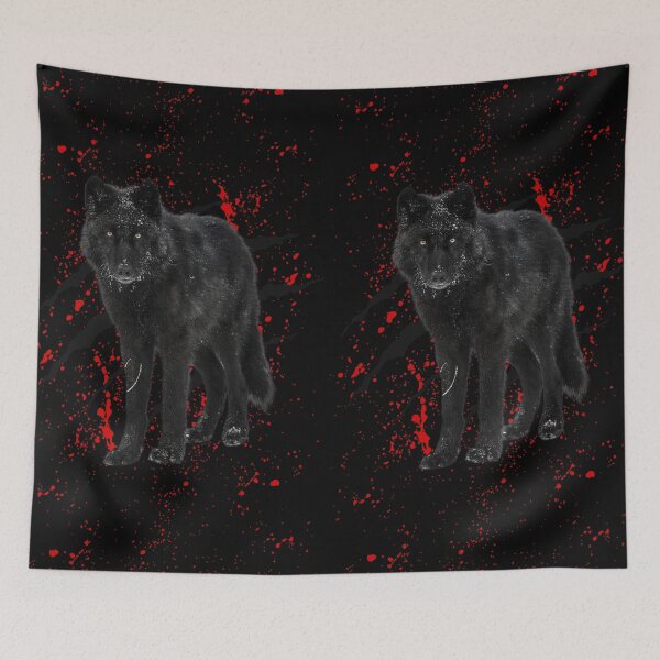 Item preview, Black Wolf Red Paint Splash Grunge Art designed and sold by BULAIR89.
