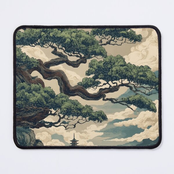 Item preview, Serene Mountain Landscape with Pagoda designed and sold by Elsdansby.