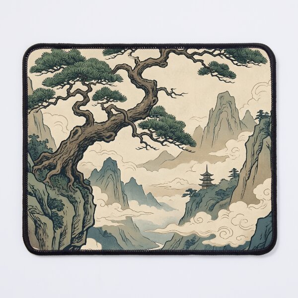Item preview, Ancient Tree Overlooks Misty Mountains designed and sold by Elsdansby.