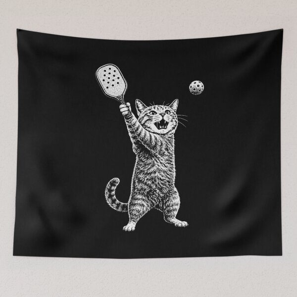 Item preview, Vintage Pickleball Cat designed and sold by gunaone-design.