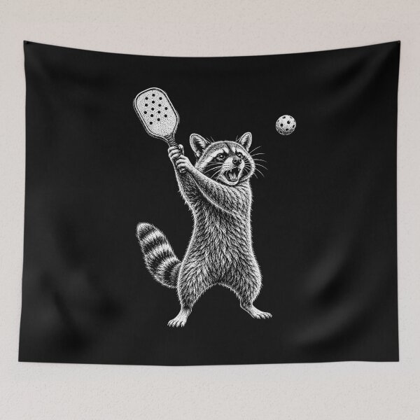 Item preview, Vintage Pickleball Raccoon designed and sold by gunaone-design.