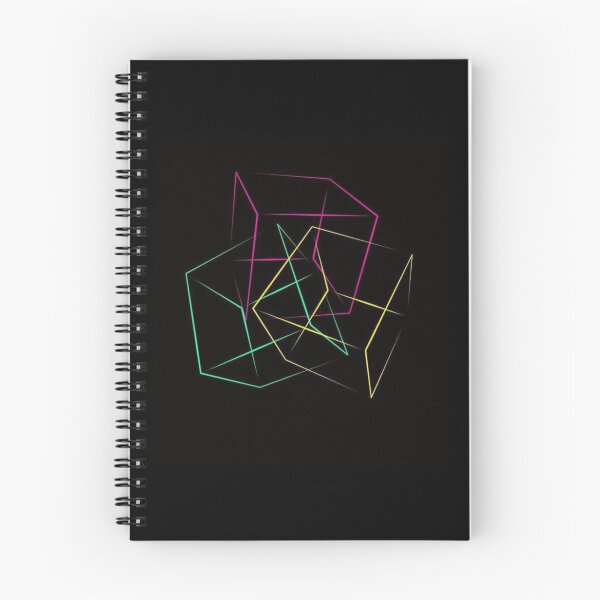 Item preview, Glowing Neon Geometric Cubes Art - Cyberpunk Wireframe 3D Geometry Graphic designed and sold by GrimNest.