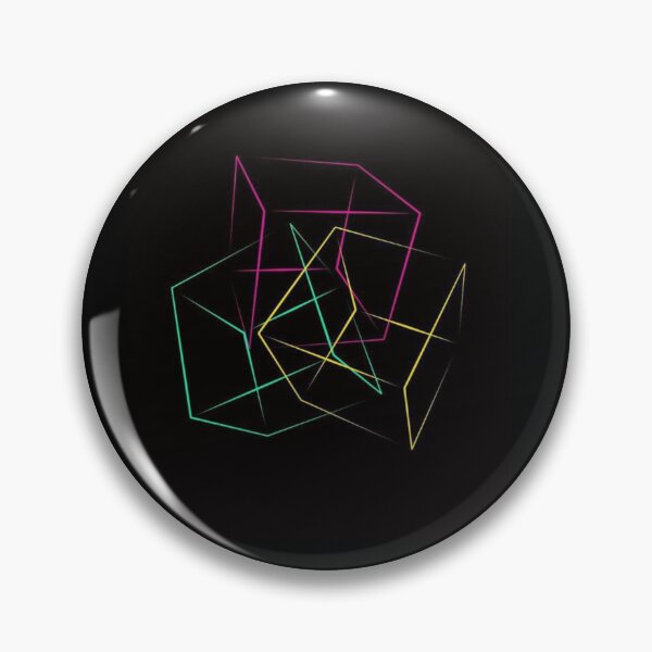 Item preview, Glowing Neon Geometric Cubes Art - Cyberpunk Wireframe 3D Geometry Graphic designed and sold by GrimNest.