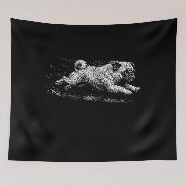 Item preview, Cute Running Pug Dog Mom designed and sold by gunaone-design.