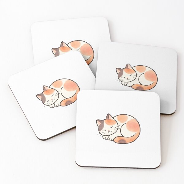 Item preview, Sleeping Calico Cat Sticker designed and sold by TicoInk.