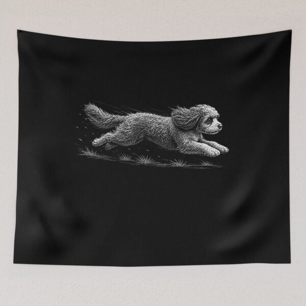 Item preview, Cute Running Cavapoo Dog Lover designed and sold by gunaone-design.
