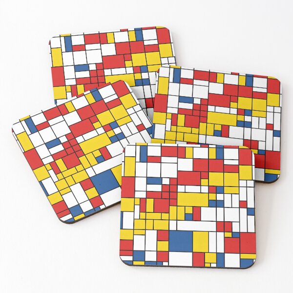 Item preview, Neo Plasticism Abstract Geometric Grid Red Yellow Blue Pattern designed and sold by Khokha80.