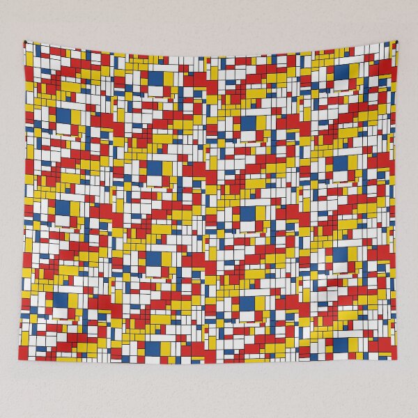 Item preview, Neo Plasticism Abstract Geometric Grid Red Yellow Blue Pattern designed and sold by Khokha80.