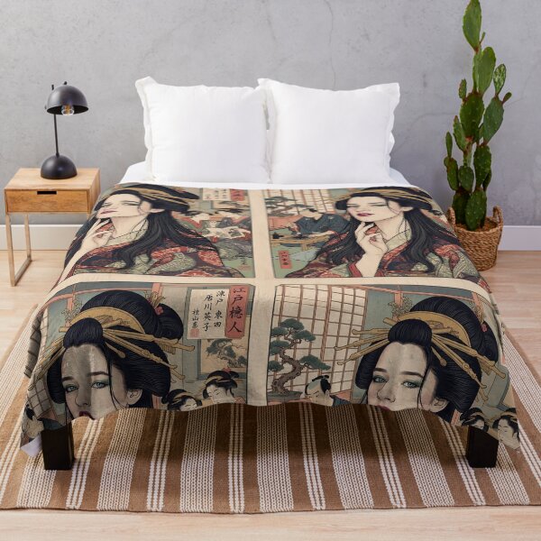 Item preview, Japanese Ukiyo-e Geisha Woodblock Art Modern Vintage Fusion designed and sold by TwinTorious.