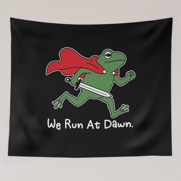 Item preview, We Run At Dawn - Funny Jogging Frogs Marathon Runner Gift  designed and sold by gunaone-design.