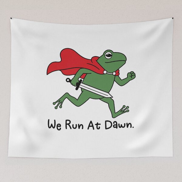 Item preview, We Run At Dawn - Funny Jogging Frog Running Runner Gift designed and sold by gunaone-design.