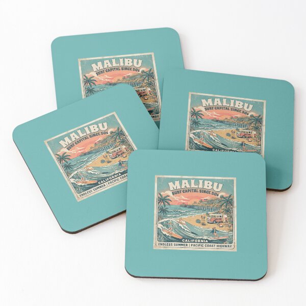 Item preview, Malibu Surfing designed and sold by VintageArtByIda.