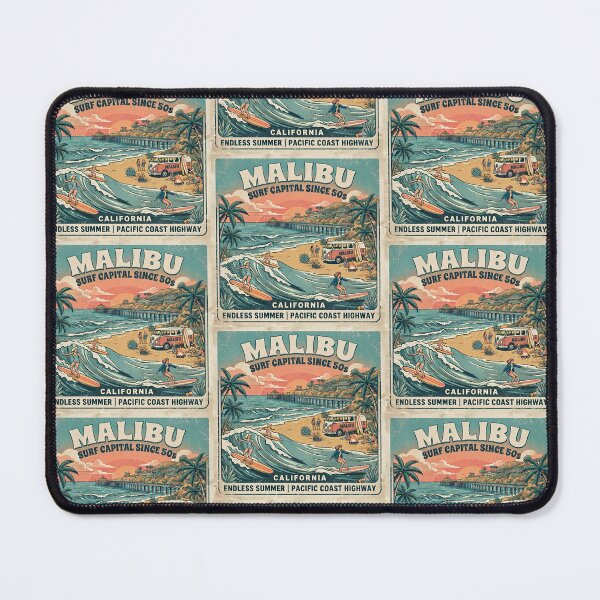 Item preview, Malibu Surfing designed and sold by VintageArtByIda.