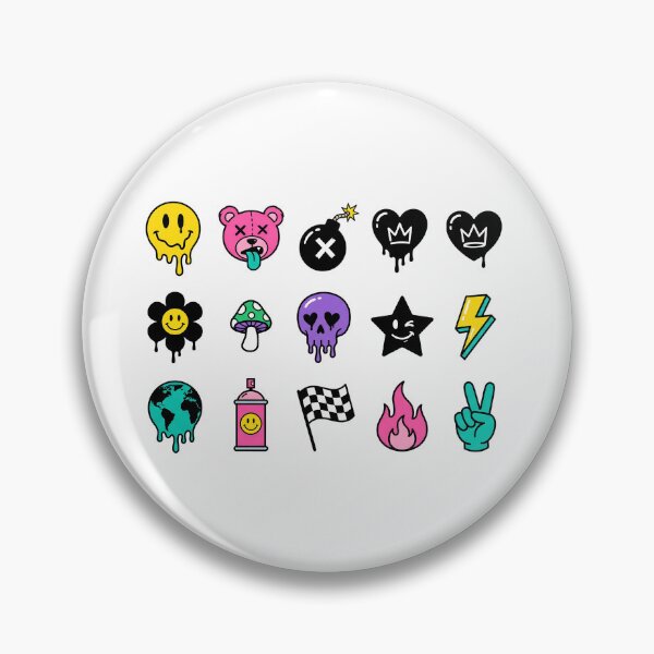 Item preview, Pop Art Graffiti Drippy Sticker Pack Melting Smiley Skull Bear Set designed and sold by InfiniteOrbit.