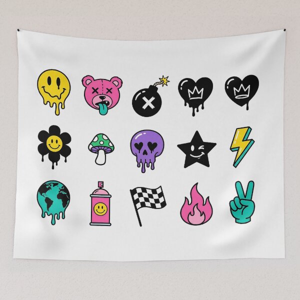 Item preview, Pop Art Graffiti Drippy Sticker Pack Melting Smiley Skull Bear Set designed and sold by InfiniteOrbit.