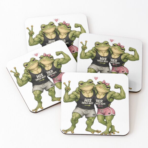 Item preview, Swolemates Frog Couple designed and sold by SurrealSproutz.