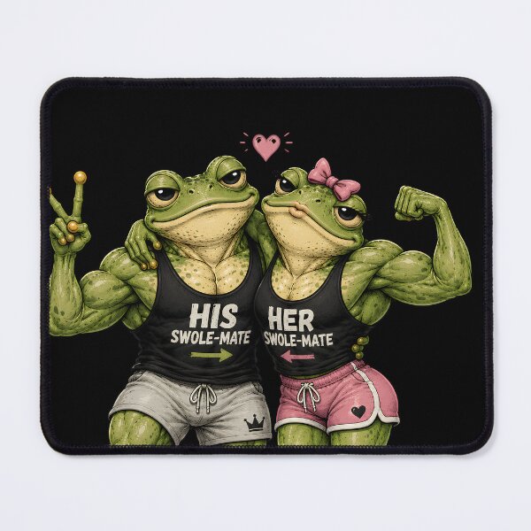 Item preview, Swolemates Frog Couple designed and sold by SurrealSproutz.