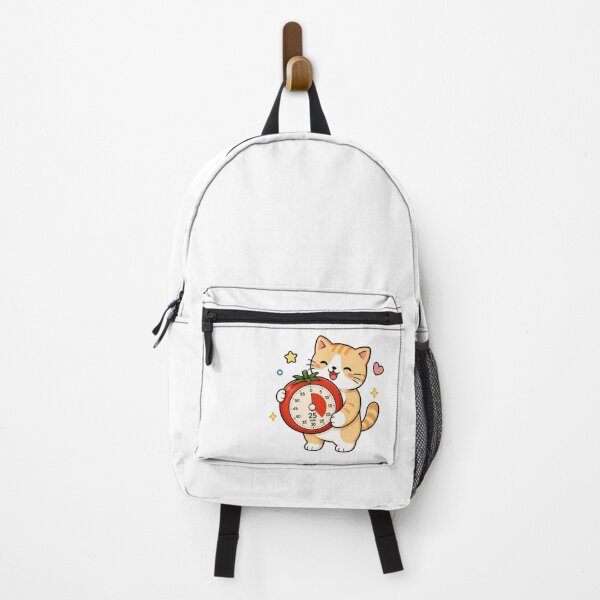 Item preview, Cute Cat Holding Tomato Pomodoro Timer Productivity Illustration designed and sold by NoopnyangStudio.