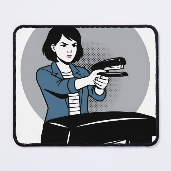 Item preview, Ready to Fight Stapler Weapon Dark Comic Poster designed and sold by DuckOddity.
