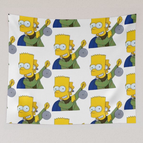 Item preview, Bart Ringing Gong Ohh Thats Gotta Hurt Cartoon Sticker designed and sold by DohLab.