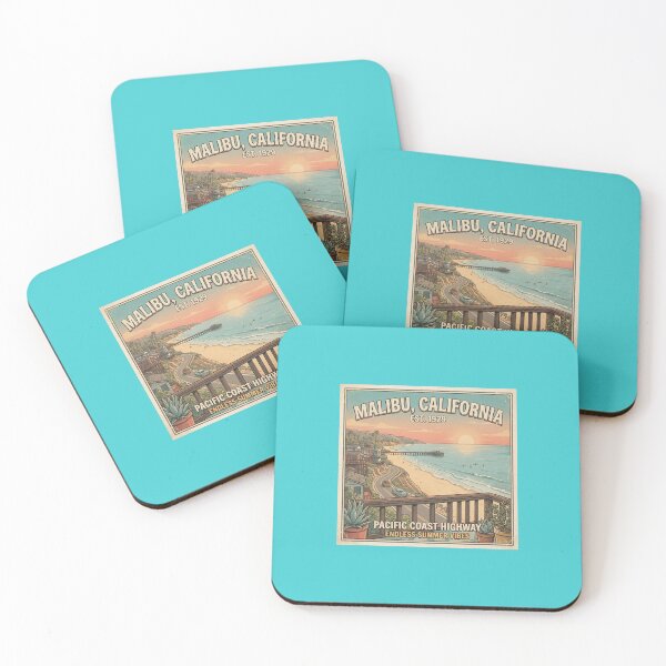 Item preview, Malibu Surfing Vibes designed and sold by VintageArtByIda.