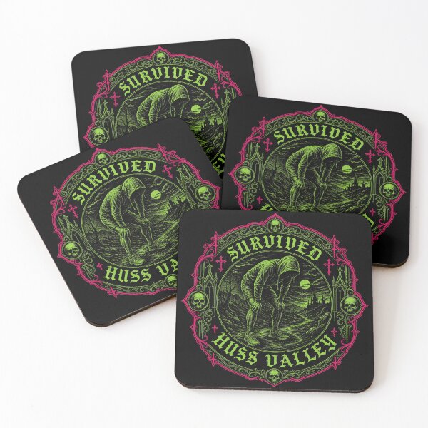 Item preview, Huss Valley Survived Huss Valley - Gothic Neon Badge designed and sold by Uglyandcute.