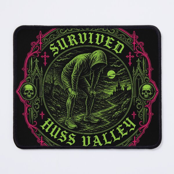 Item preview, Huss Valley Survived Huss Valley - Gothic Neon Badge designed and sold by Uglyandcute.