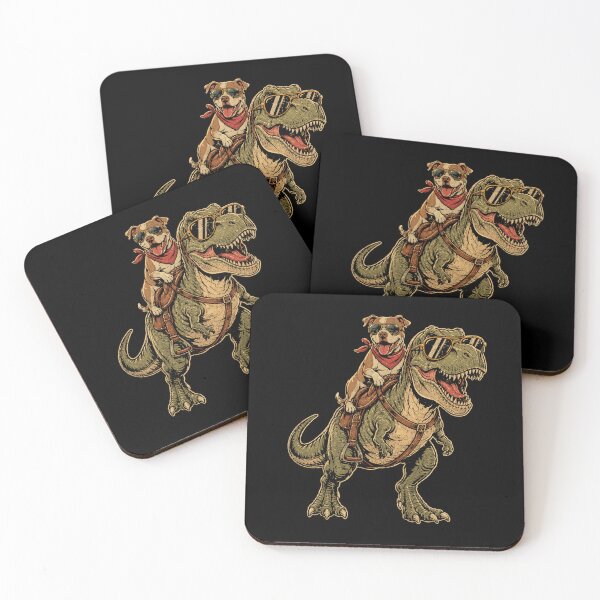 Item preview, Retro Pit Bull Riding Cool T-Rex Vintage Dinosaur Adventure designed and sold by Moizento.
