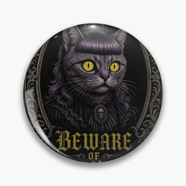 Item preview, Huss Valley Beware of Folk Valley - Gothic Cat Portrait Tee designed and sold by Uglyandcute.