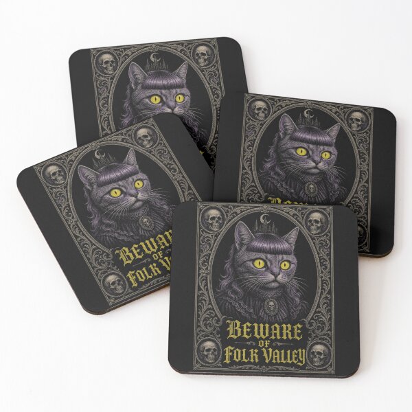Item preview, Huss Valley Beware of Folk Valley - Gothic Cat Portrait Tee designed and sold by Uglyandcute.