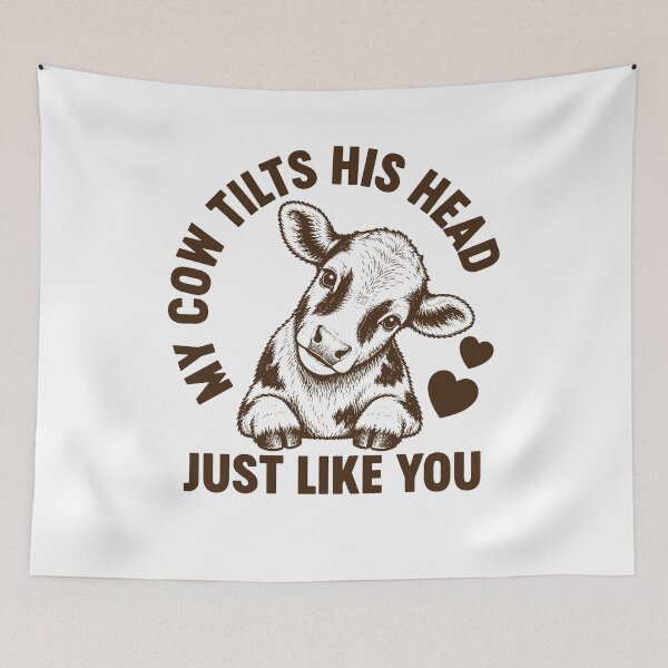 Item preview, My Cow Tilts His Head Just Like You - Funny Cow Farmer designed and sold by gunaone-design.
