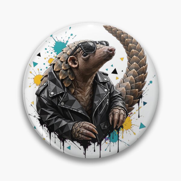 Item preview,  Cool Pangolin in Leather Jacket - Low Poly Punk Streetwear Art designed and sold by ExpressoJungle.