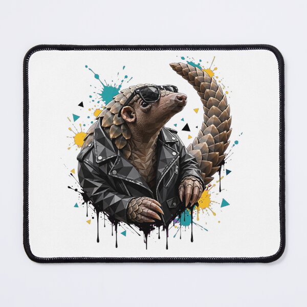 Item preview, Cool Pangolin in Leather Jacket - Low Poly Punk Streetwear Art designed and sold by ExpressoJungle.