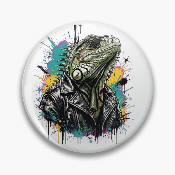 Item preview, Cool Punk Iguana - Graffiti Pop Art Streetwear Lizard designed and sold by ExpressoJungle.