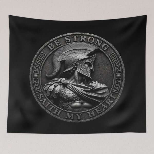 Item preview, Be Strong Saith My Heart | Odyssey Greek Coin Graphic designed and sold by FadedFrequency.