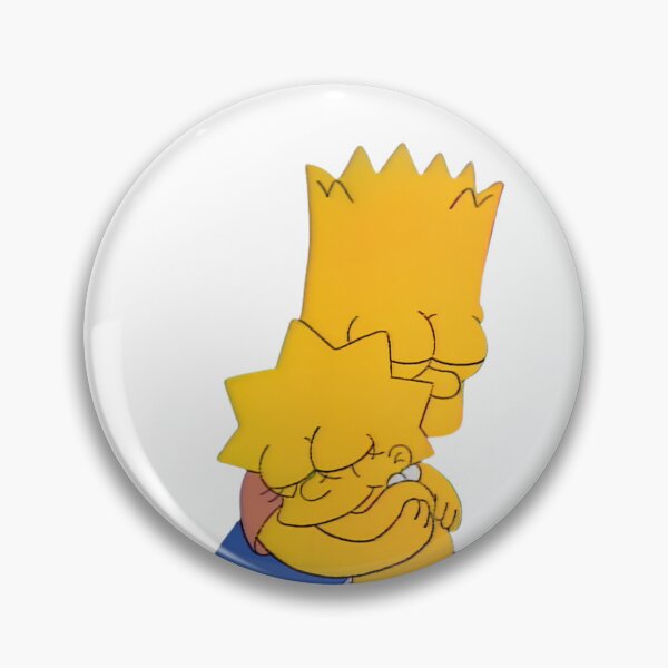 Item preview, Cute Bart and Lisa Hugging Sibling Love Cartoon Sticker designed and sold by DohLab.