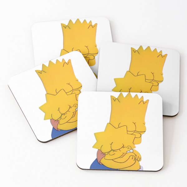 Item preview, Cute Bart and Lisa Hugging Sibling Love Cartoon Sticker designed and sold by DohLab.