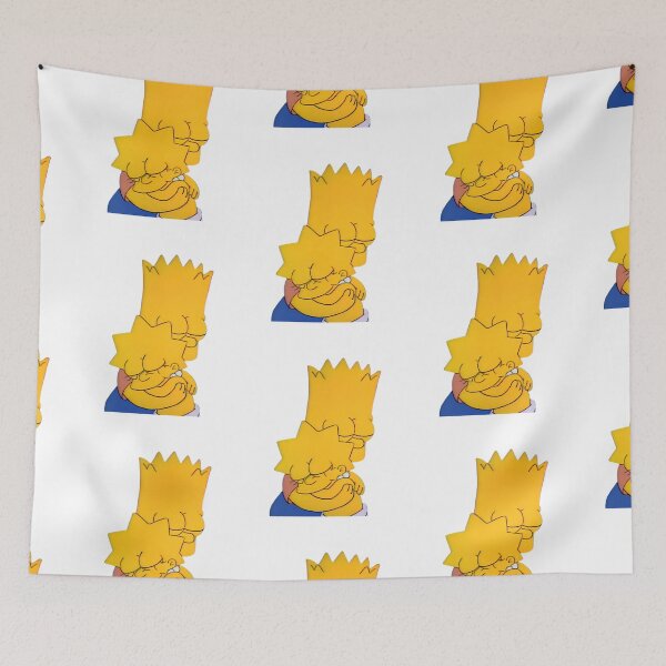 Item preview, Cute Bart and Lisa Hugging Sibling Love Cartoon Sticker designed and sold by DohLab.