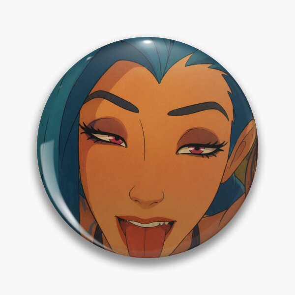 Item preview, Chaotic Blue-Haired Gunner Pin-Up | Wild Gamer Expression | Classic Western Animation Art designed and sold by  Hollow Moon Studios..
