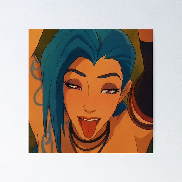 Item preview, Chaotic Blue-Haired Gunner Pin-Up | Wild Gamer Expression | Classic Western Animation Art designed and sold by  Hollow Moon Studios..
