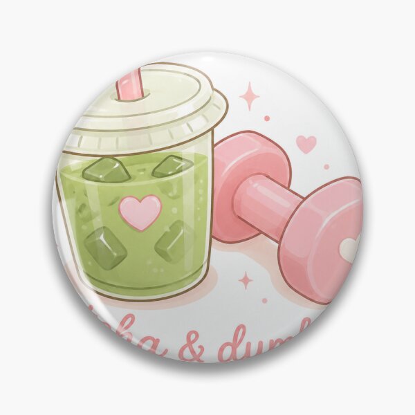 Item preview, Matcha & Dumbbells Sticker | Cute Gym Girl Aesthetic designed and sold by morgan-lopez-.