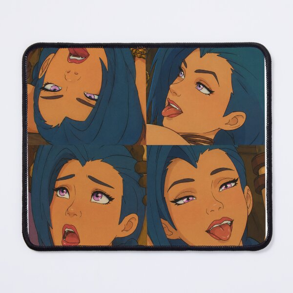 Item preview, Chaotic Blue-Haired Gunner Expressions | Playful Anime Pin-Up Collage | Classic Western Animation Art designed and sold by Hollow Moon Studios..