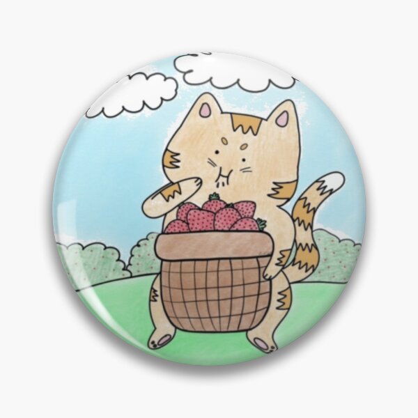 Item preview, Strawberry Picking Feline Friend designed and sold by tylerwarrenfe.