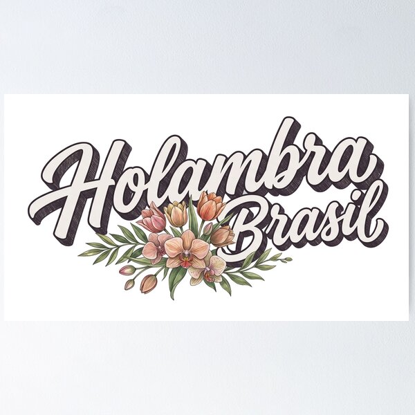 Item preview, Holambra Brasil Floral Vintage Lettering designed and sold by castillomiami.