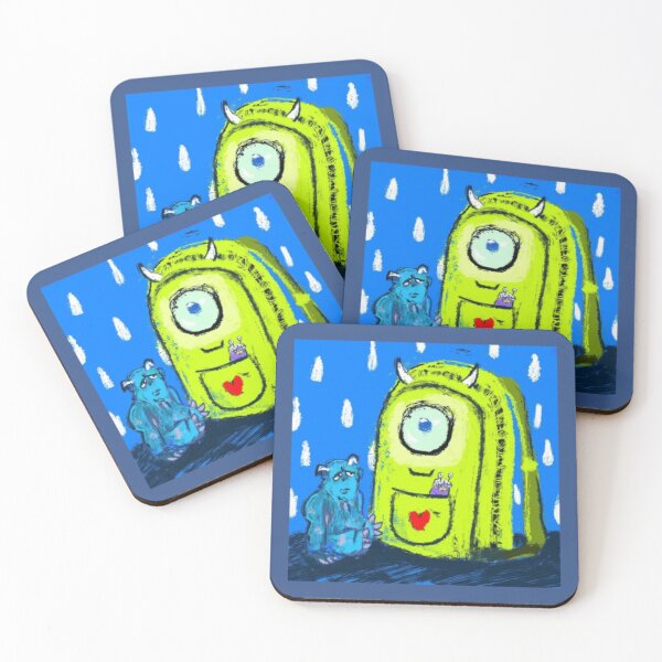 Item preview, Quirky One Eyed Monster and Grumpy Friend in Rain designed and sold by tylerwarrenfe.