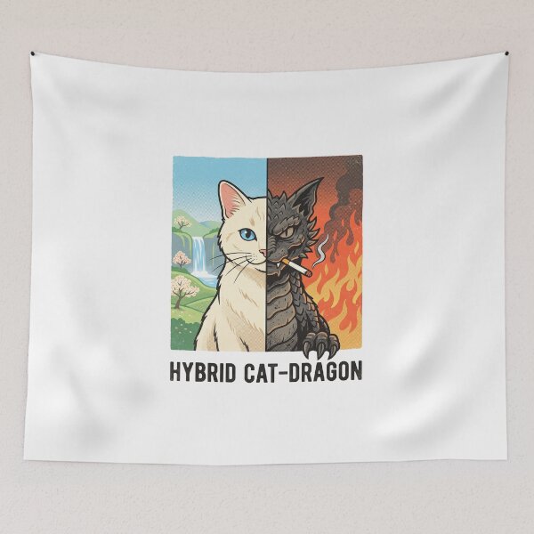 Item preview, Hybrid Cat Dragon Half Angel Half Devil Cute Raccoon Monster T-Shirt designed and sold by fowzi shokri.