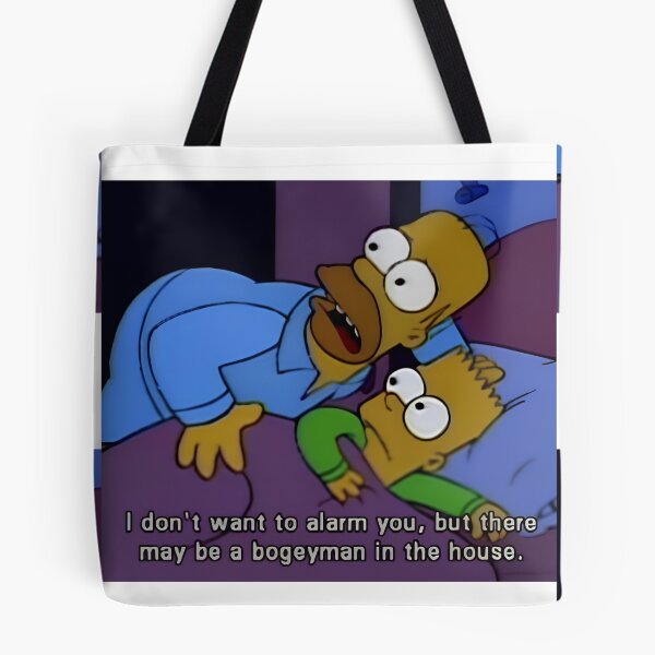Item preview, Homer and Bart Boogeyman in the House Meme Sticker designed and sold by DohLab.