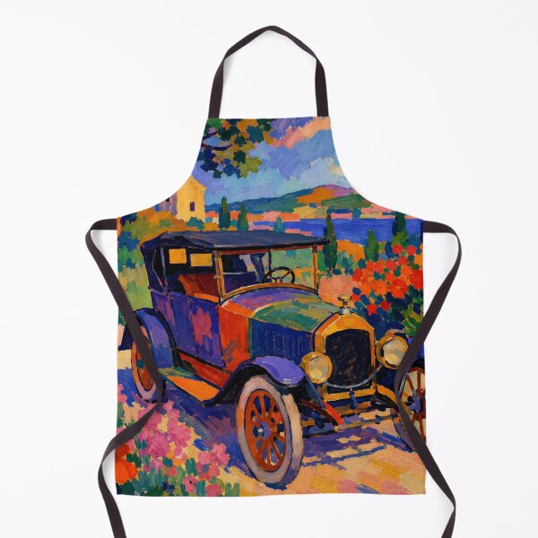 Item preview, Vintage Car in Tuscany – Colorful Italian Countryside Landscape Art designed and sold by GutyzDesignsES.